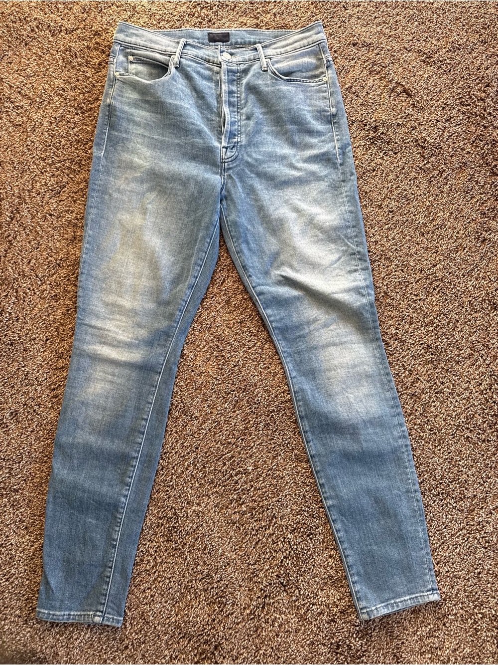 MOTHER Women’s Slim Straight Jeans in Light Blue Wash